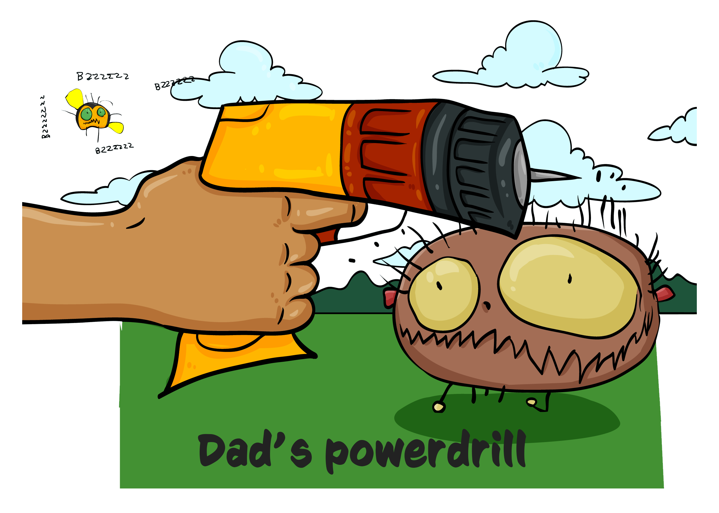 It’s dad’s powerdrill. Oh, how I wish I also had one..